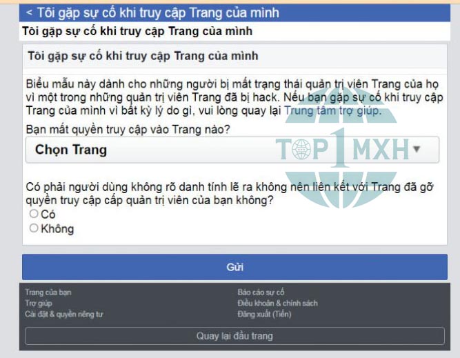 cách lấy lại fanpage bị hack