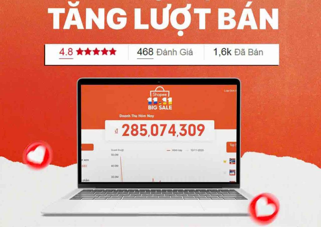 dịch vụ tăng đơn hàng shopee